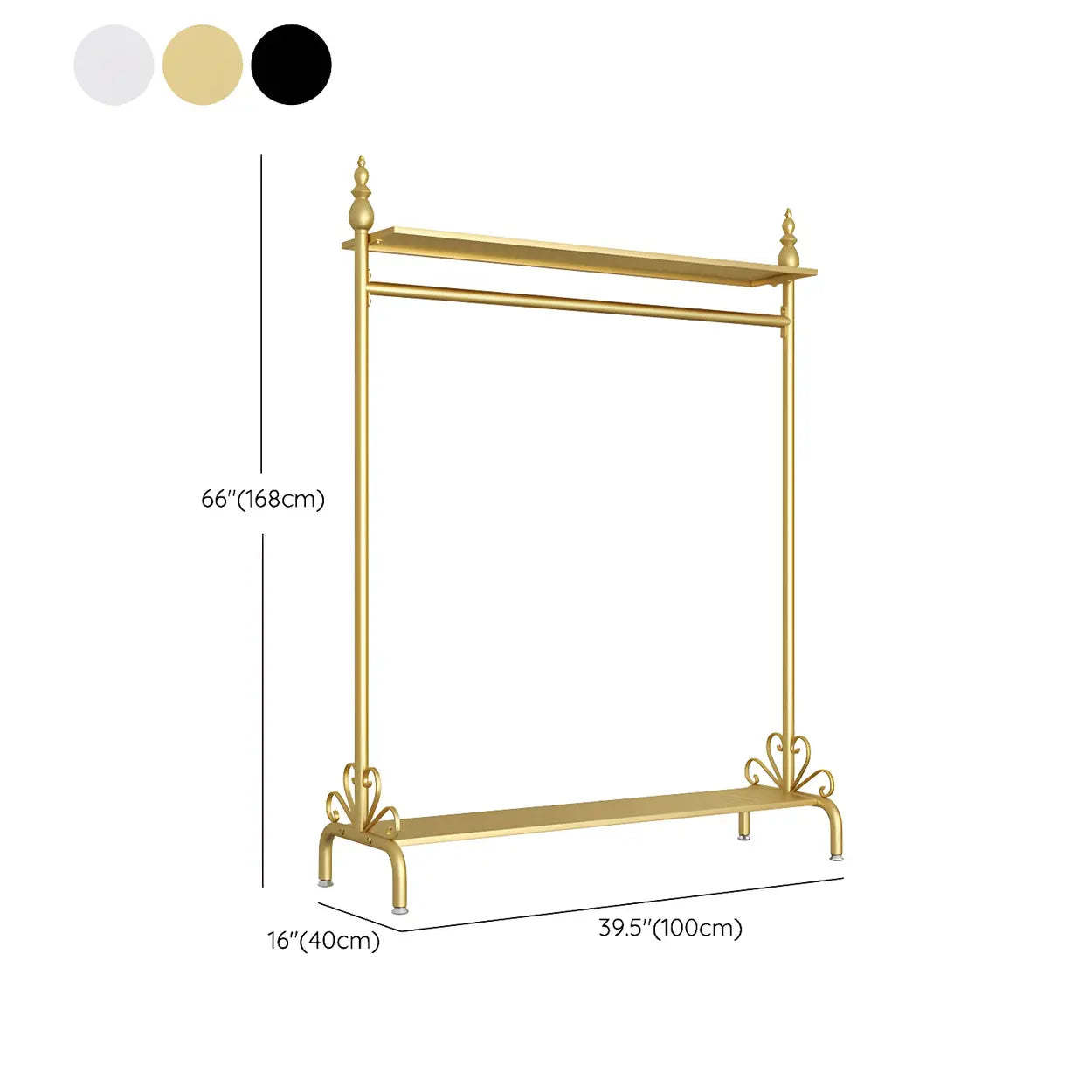 Metal Freestanding Coat Rack with Shelves