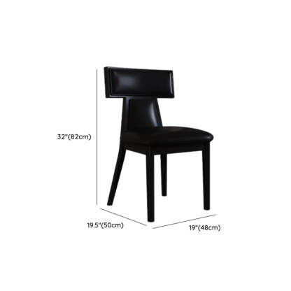 Rustic Upholstered Walnut Timber Armless Dining Chair