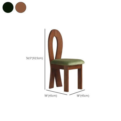 Mid-Century Curved-Back Green Dining Chair