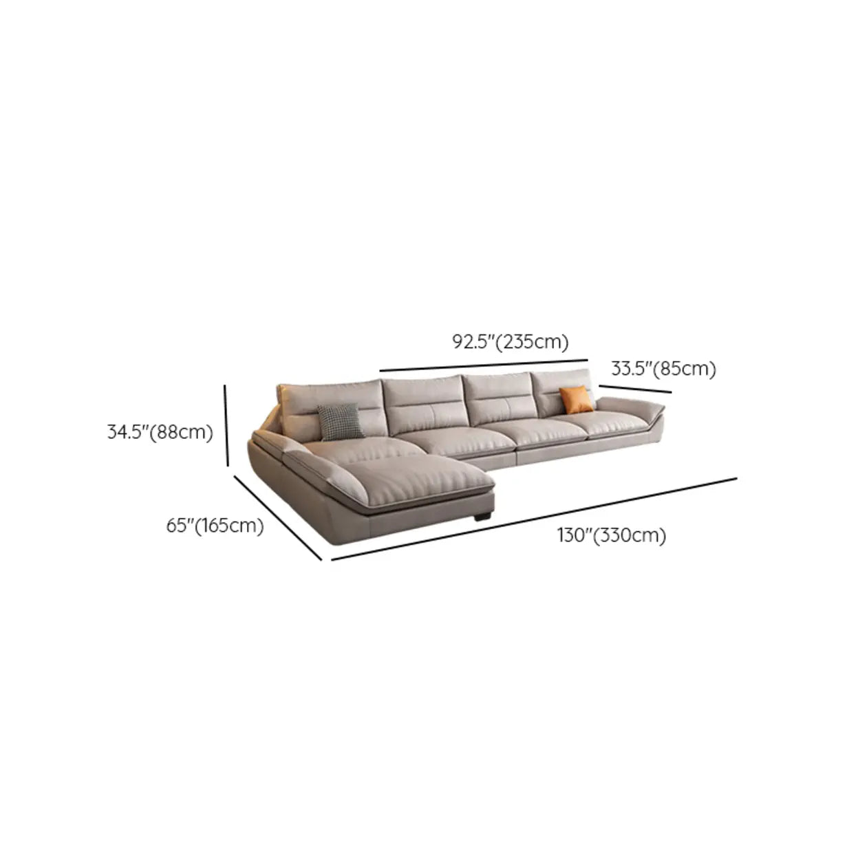 Reversible Beige Tech Cloth Sectional