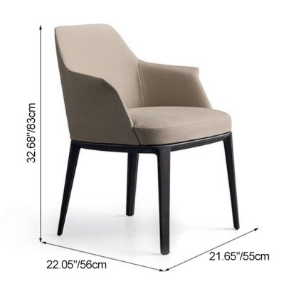 Scandinavian Trapezoidal Leather Wood Dining Chair
