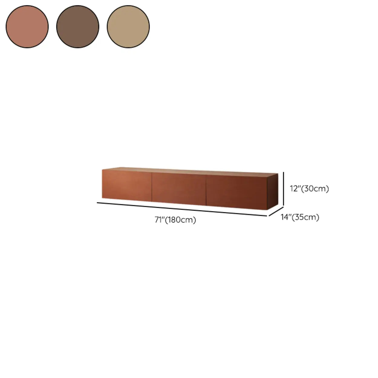 Dark Walnut Wood Cabinet Door Long TV Stand — Dark Walnut / Drawer