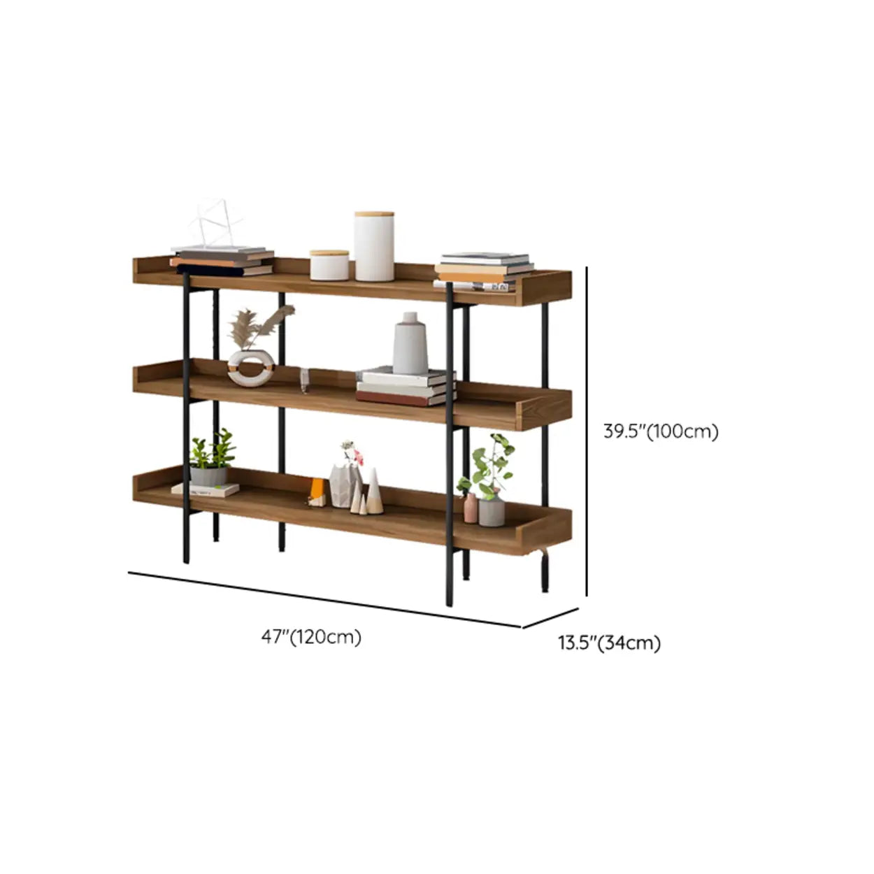 Brown Wood Open Display Bookshelf