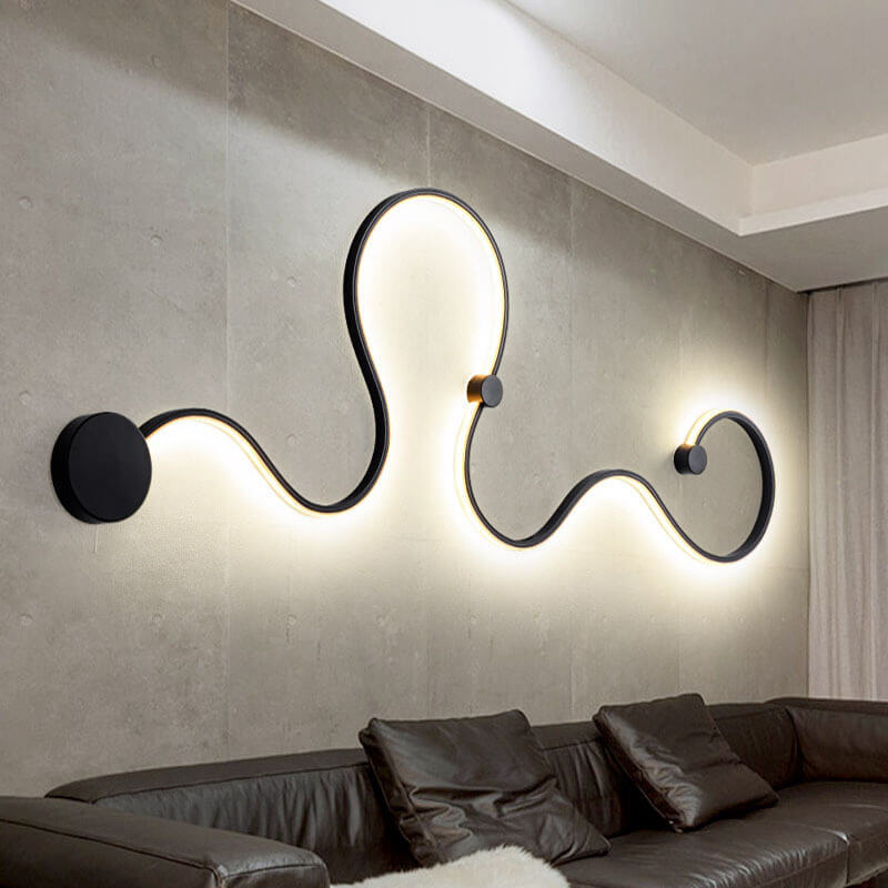 Modern Aluminum Snake Curved LED Sconce