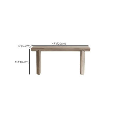 Rustic Rectangular Pine Sled-Base Console Table