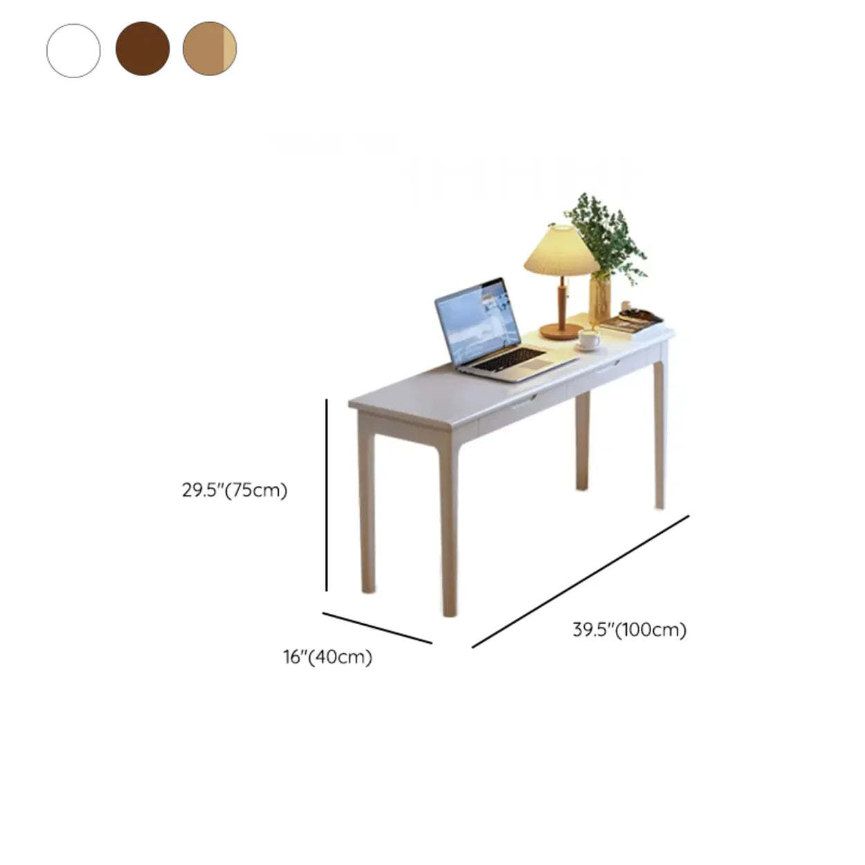 Nut-Brown Wood Drawer Home Desk — Nut-Brown / Table Only