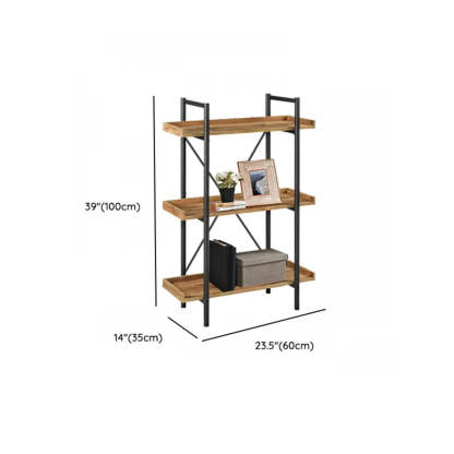 Casual Open-Back Metal Frame Rectangular Bookcase