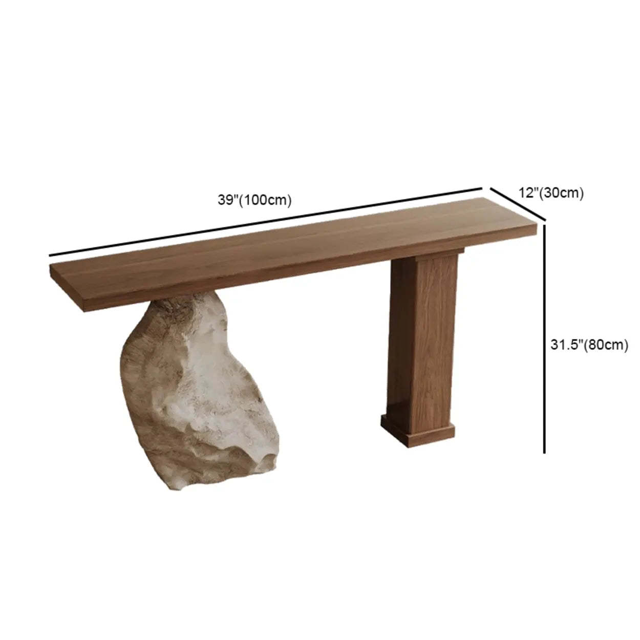 Double-Pedestal Wood Entryway Console Table