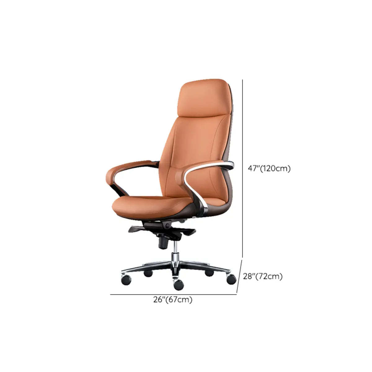 Tilt Brown Leather Executive Swivel Office Chair