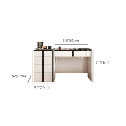 Modern White Wood Wall-Mounted Vanity Table