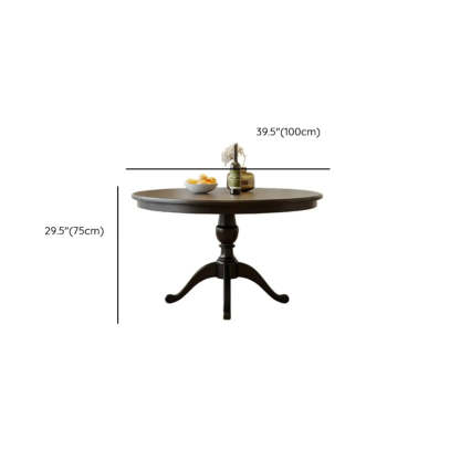 French Country Vintage Black Round Dining Table