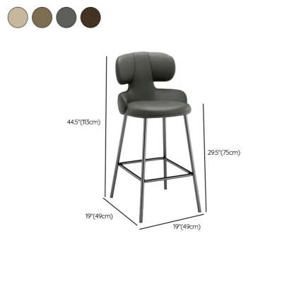 White Leather Full Back Counter Bar Stool