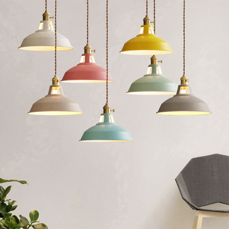 Industrial Colorful Barn Shade Pendant Light