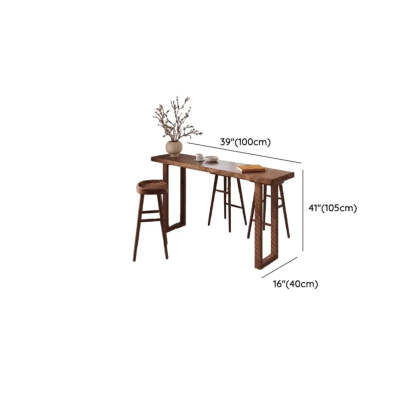 Scandinavian Wood Slim Sled Bar Table — Table Only