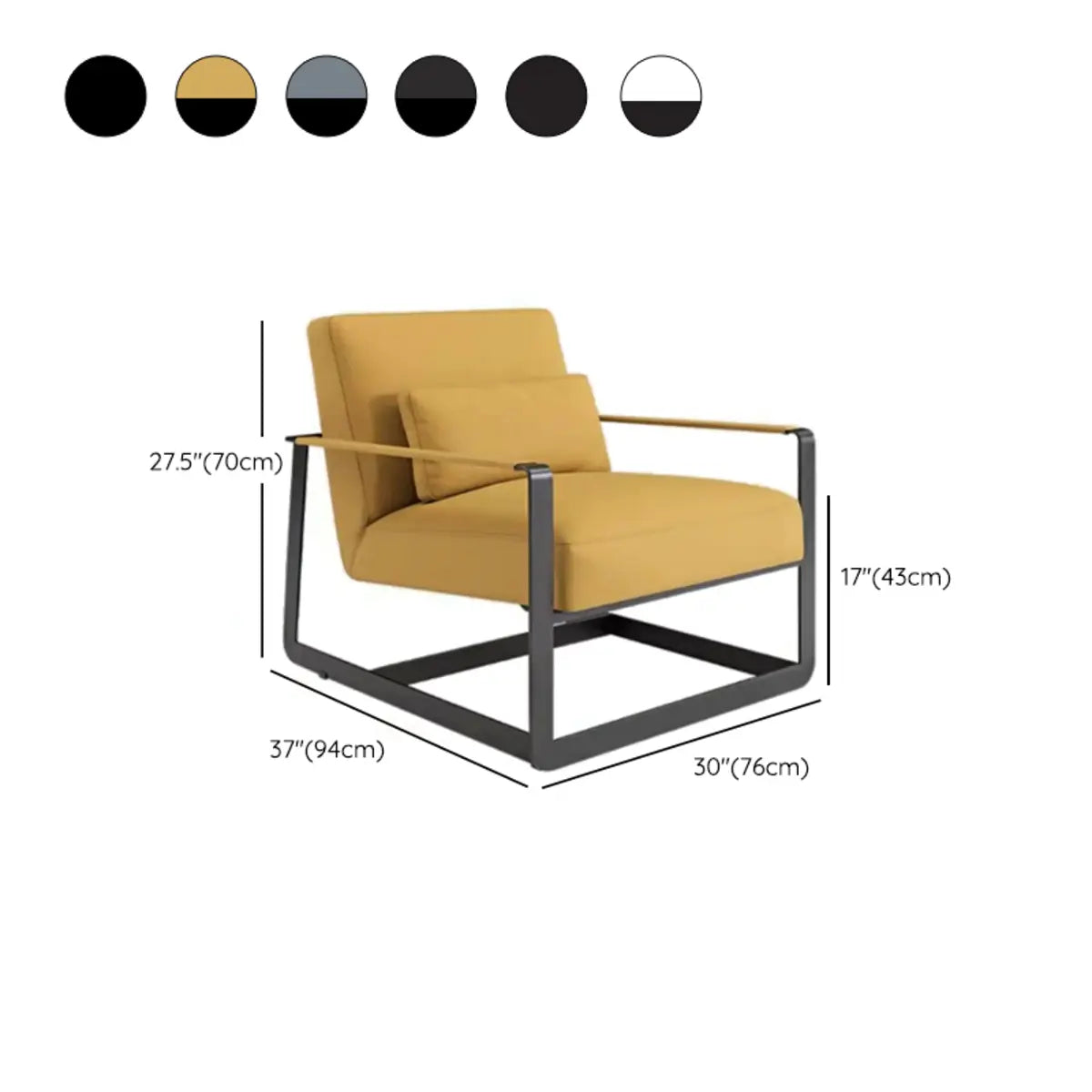 Black Microfiber Leather Reclining Lounge Chair #size