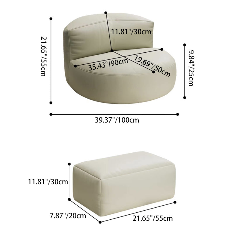 Nordic EPS Leather Sofa — Sofa / Orange
