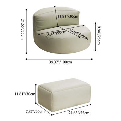 Nordic EPS Leather Sofa — Sofa / Orange