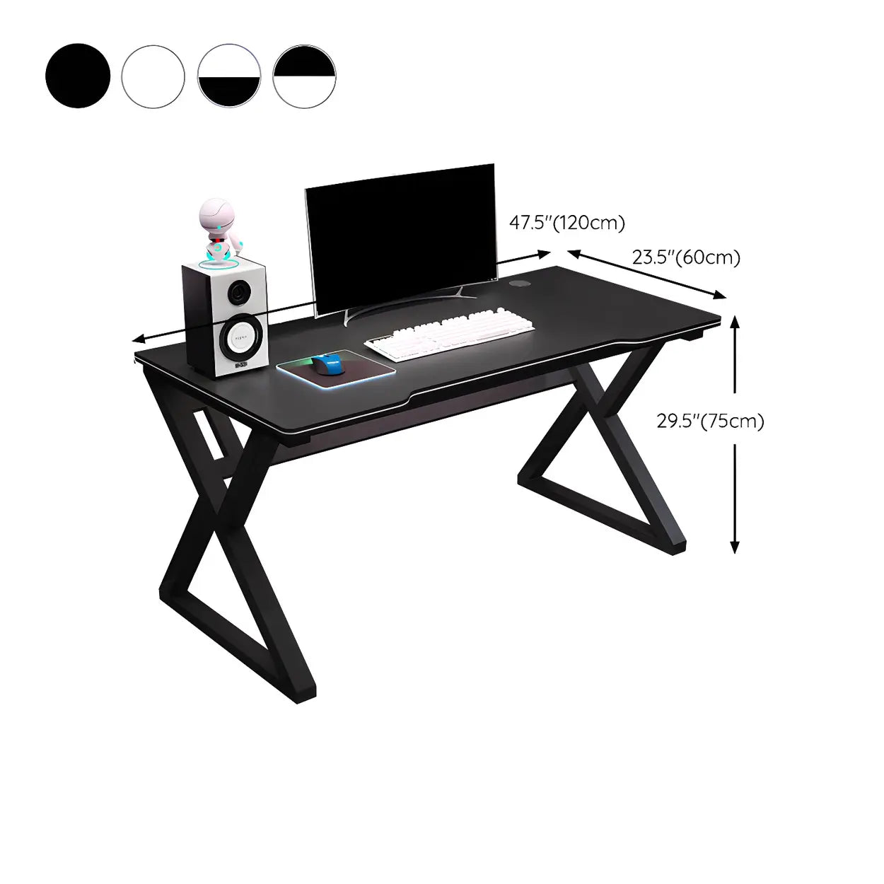 Ergonomic Wood Free-Form Sled Double Computer Desk