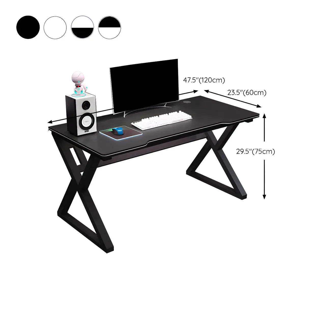 Ergonomic Wood Free-Form Sled Double Computer Desk