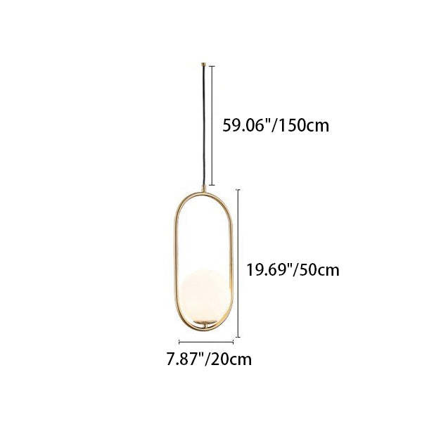 Minimalist Oval Magic Bean Glass Iron Pendant Light — Gold / 220V-240V For UK/AU