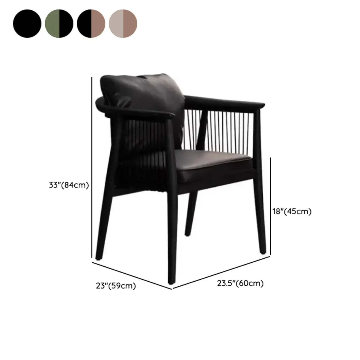 Scandinavian Rope Cushion Wood Dining Arm Chair