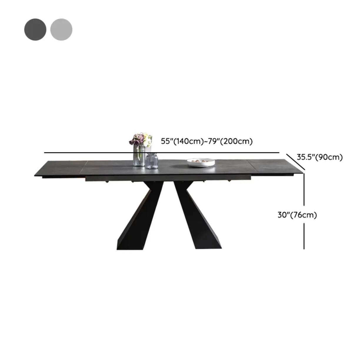 Minimalist Gray Smoke Slate Dining Table