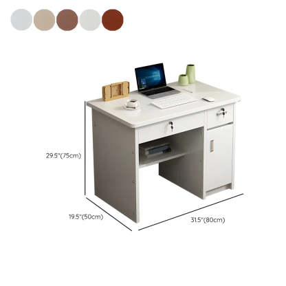 Wood Writing Desk with Locking Drawer