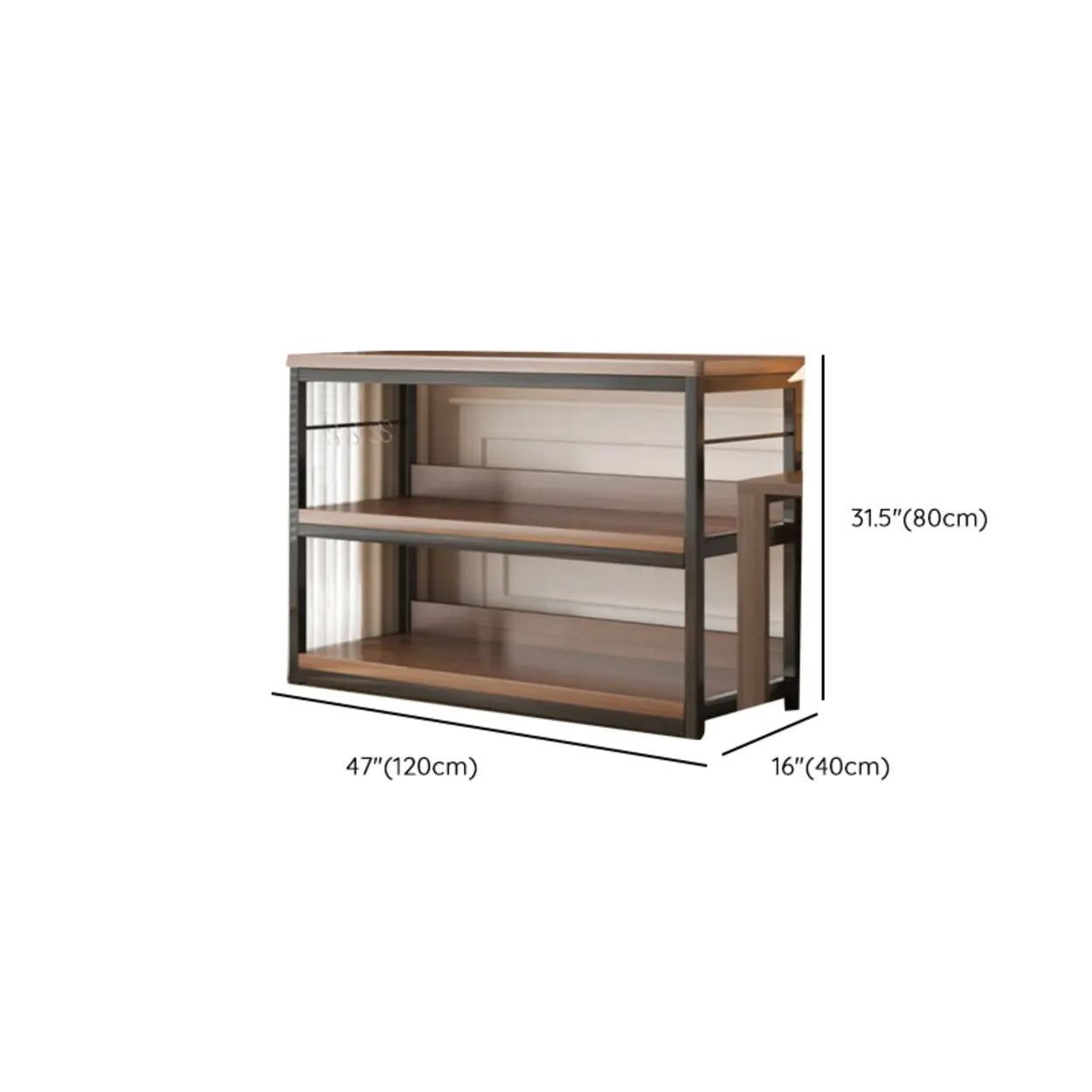 Steel Open-Back Vertical Bookshelf