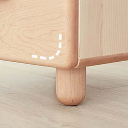 Nordic Maple Wood Knob 2-Drawer Nightstand