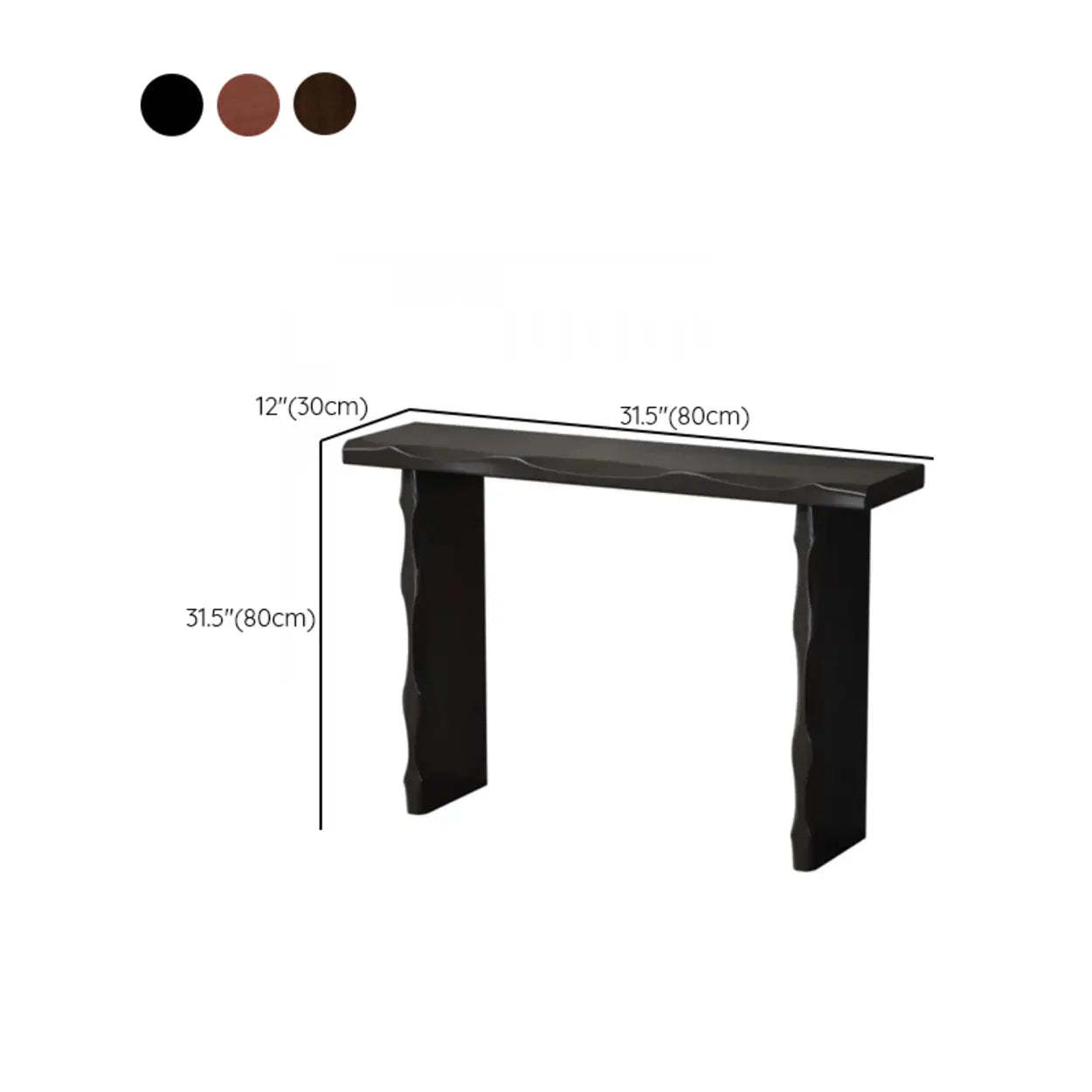 Double Pedestal Wood Console Table — Coffee