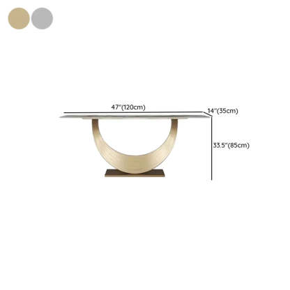 Curved Marble-Top Gold Console Table