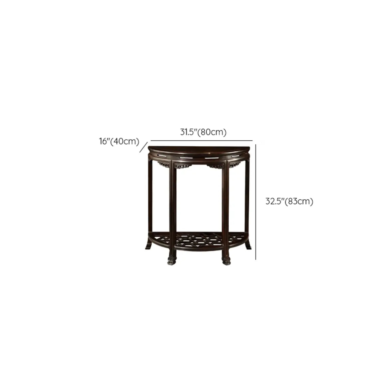 Traditional Half-Circle Espresso Entryway Table