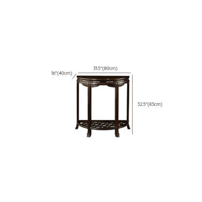 Traditional Half-Circle Espresso Entryway Table