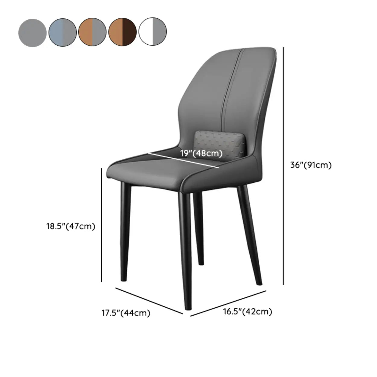 Modern Ergonomic Dining Chair with Lumbar Support