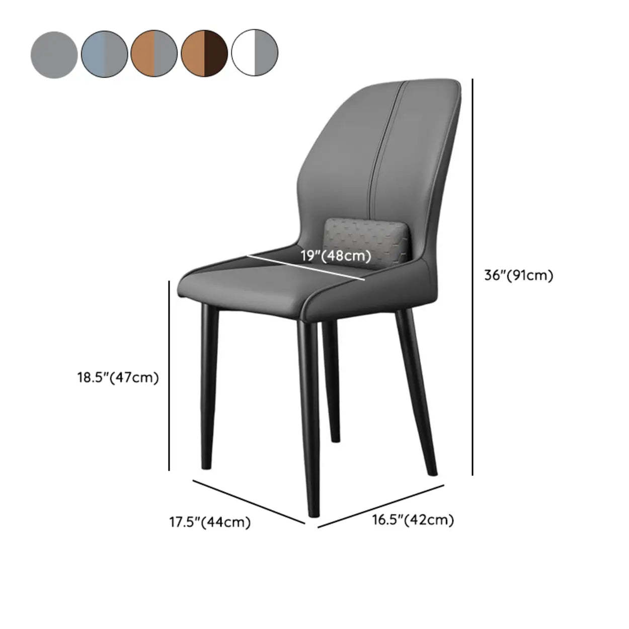 Modern Ergonomic Dining Chair with Lumbar Support