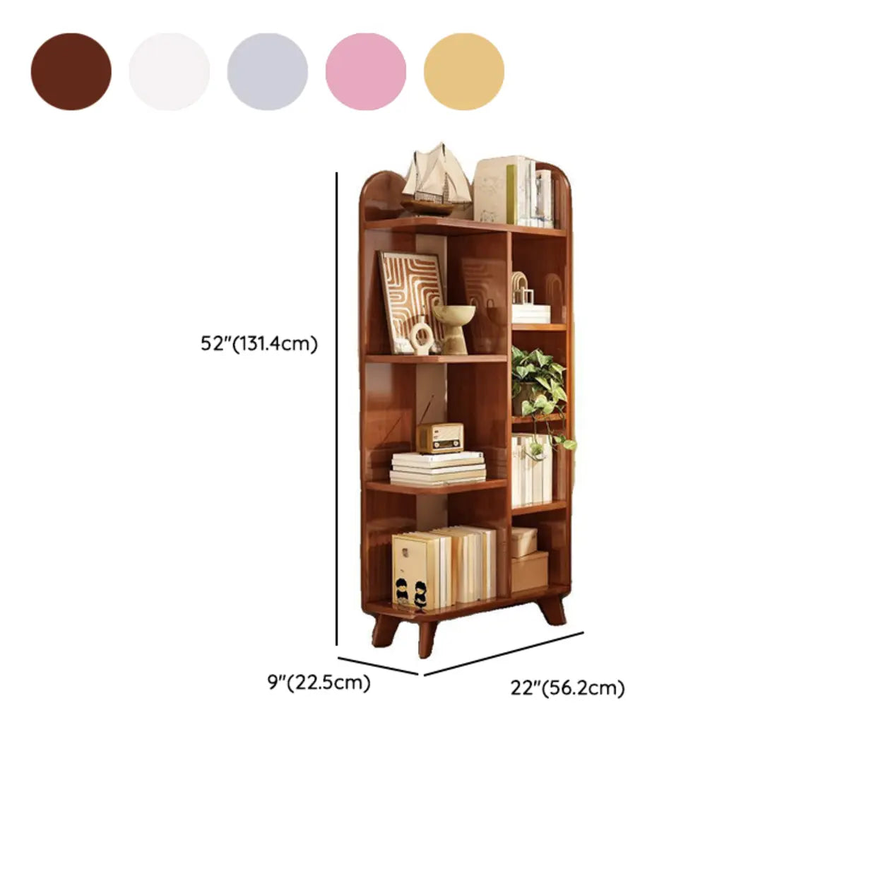 Stylish White Curved Corner Storage Bookcase