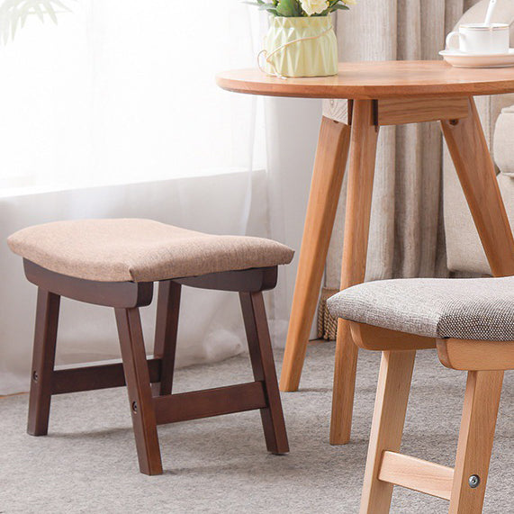Minimalist Fabric Wood Curved Low Stool
