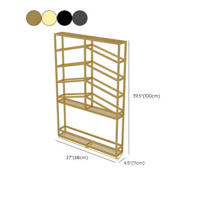 Gold Geometric Metal Floating Wall Wine Rack