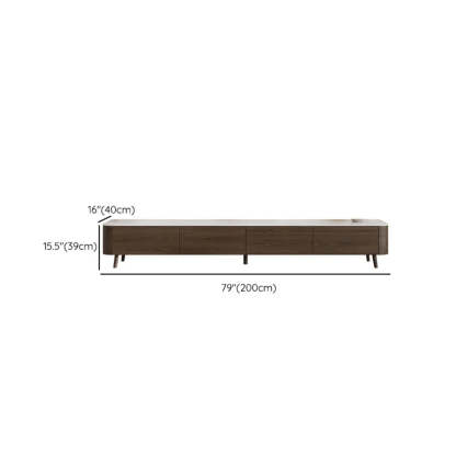 White Stone-Top Drawer TV Stand with Cable Management