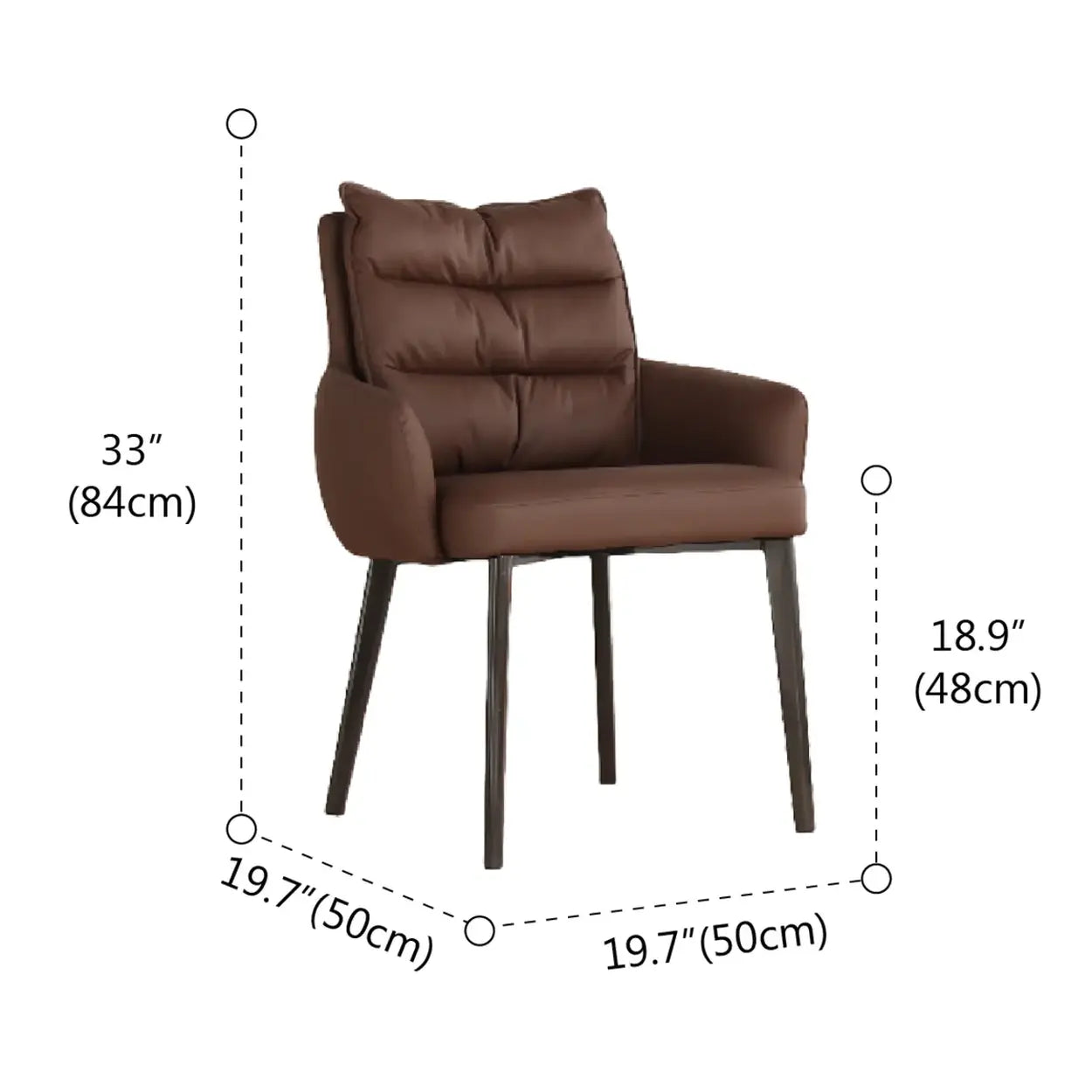 Mid-Century Faux Leather Dining Arm Chair