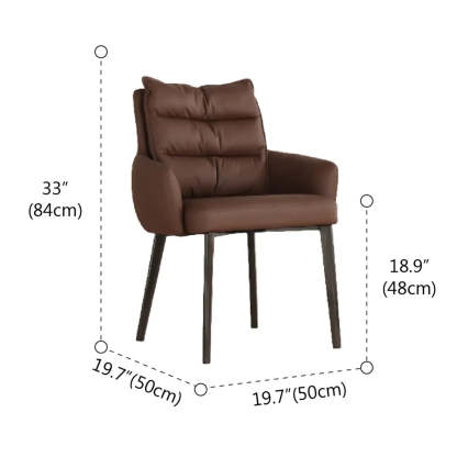 Mid-Century Faux Leather Dining Arm Chair