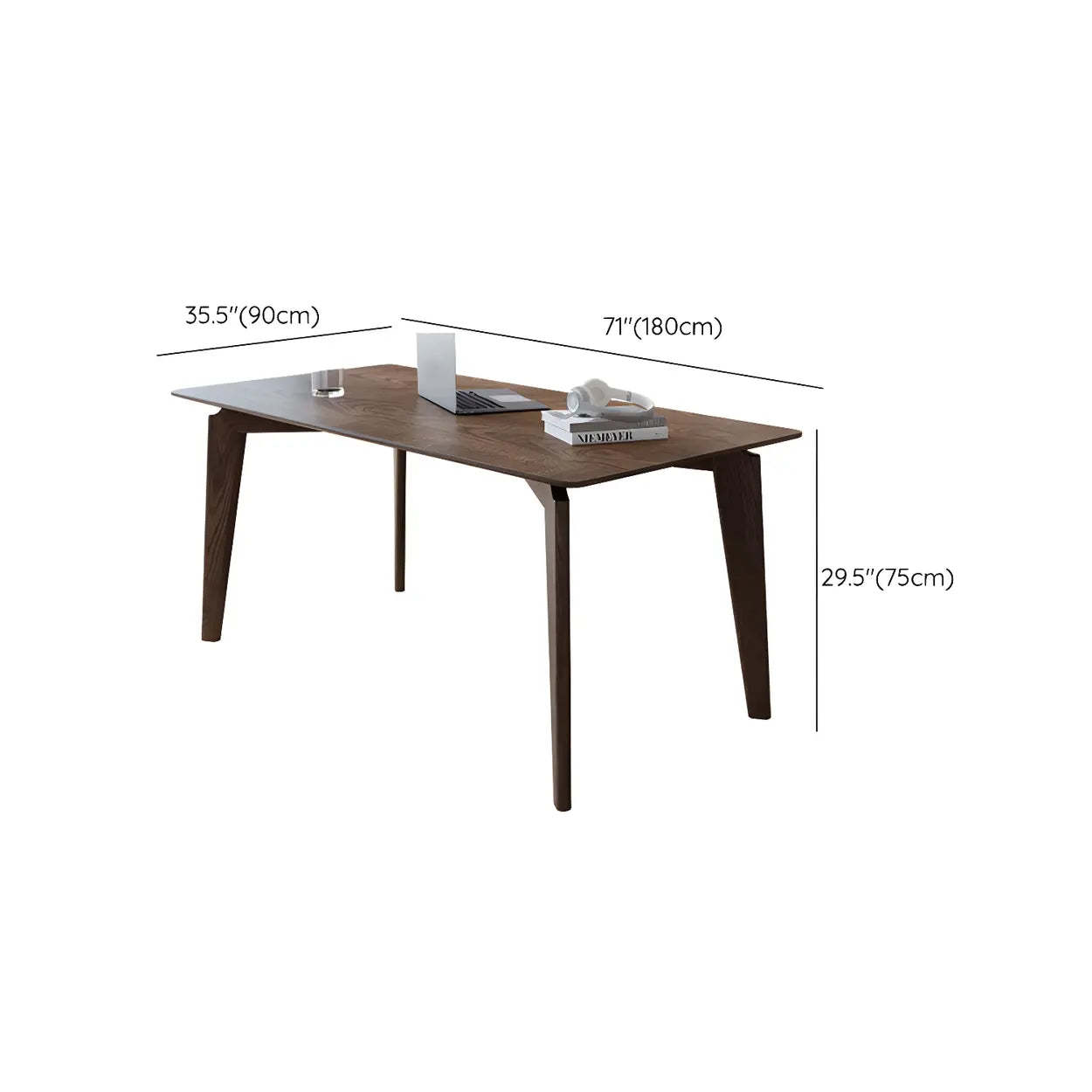 Classic Brown Medium Wood Writing Desk