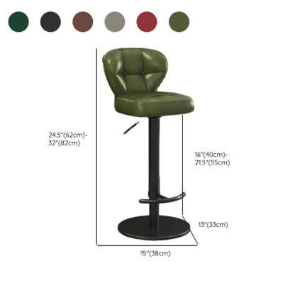 Adjustable Leather Swivel Pedestal Bar Stool