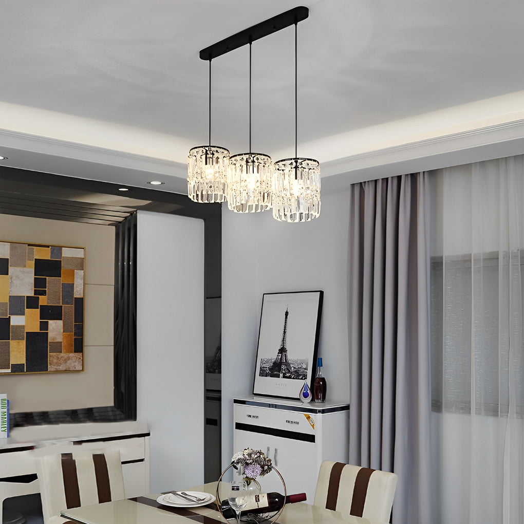 Cylindrical Crystal Shade 3-Step Dimming Nordic Pendant