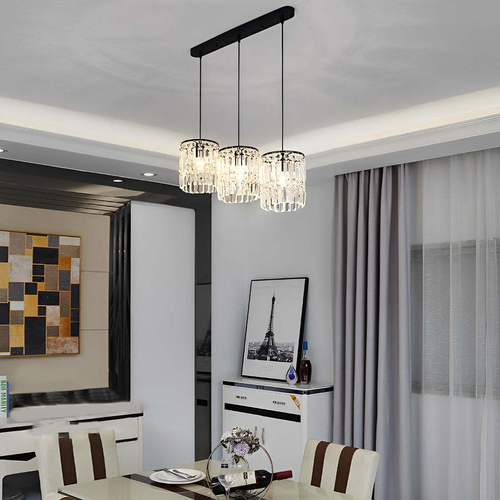 Cylindrical Crystal Shade 3-Step Dimming Nordic Pendant