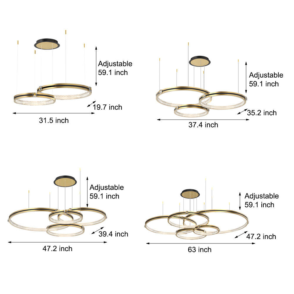 Circular Ring Brushed Gold Modern Ceiling Light
