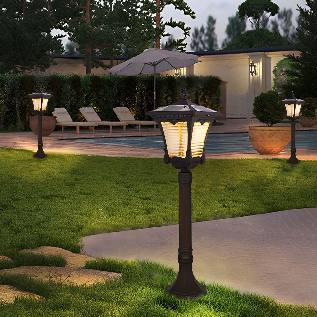 Vintage Intelligent Light Control LED Waterproof Retro Solar Lawn Lamp-Lighom