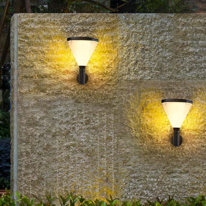 Geometric Waterproof LED Modern Outdoor Plug in Wall Lamp Wall Sconce Lighting-Lighom