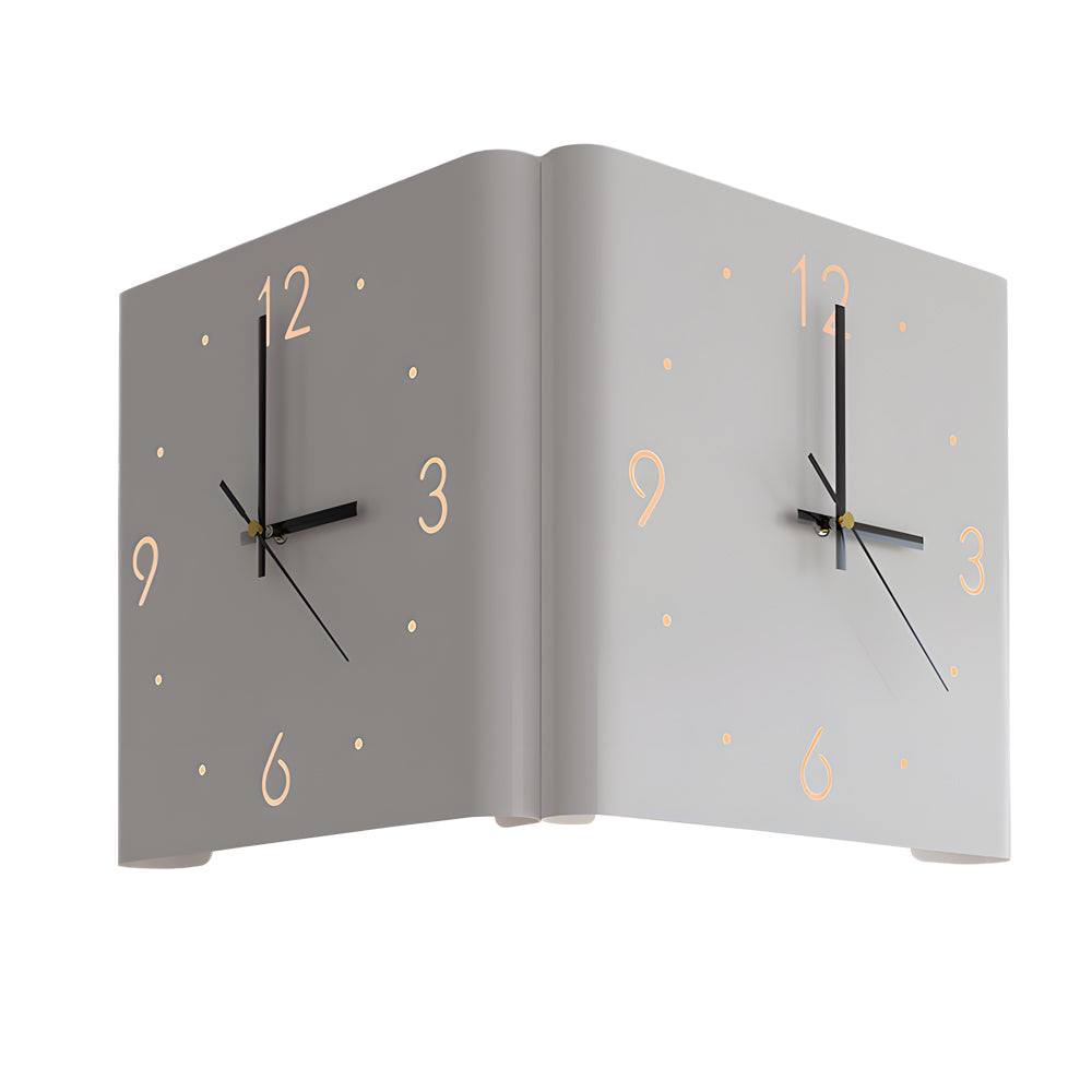 Square Metal Silent Backlit LED Corner Wall Clock Modern Wall Decor-Lighom