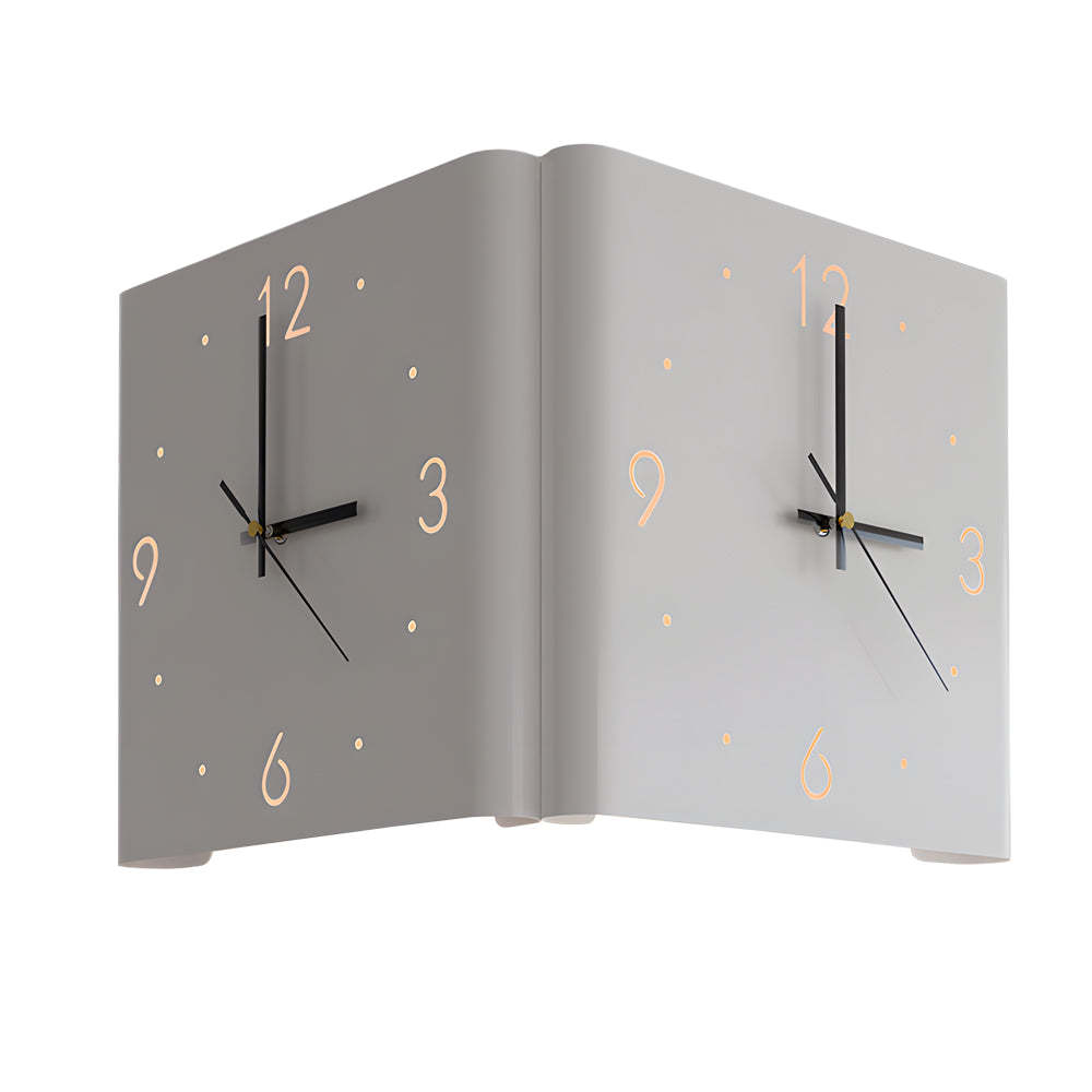 Square Metal Silent Backlit LED Corner Wall Clock Modern Wall Decor-Lighom